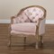 Baxton Studio Genevieve Light Pink Velvet Upholstered White-Washed Oak Wood Armchair 156-9492 - alternate 9
